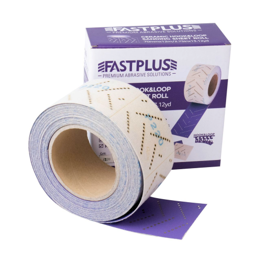 FASTPLUS Шлифовальные полоски на липучке 70мм х 12м, серия BRV9, PURPLE (керамика)
