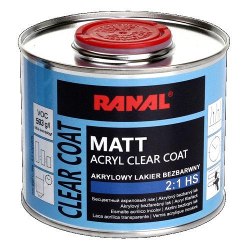 RANAL Акриловый лак матовый HS 0.5L + отвердитель 0,25L 